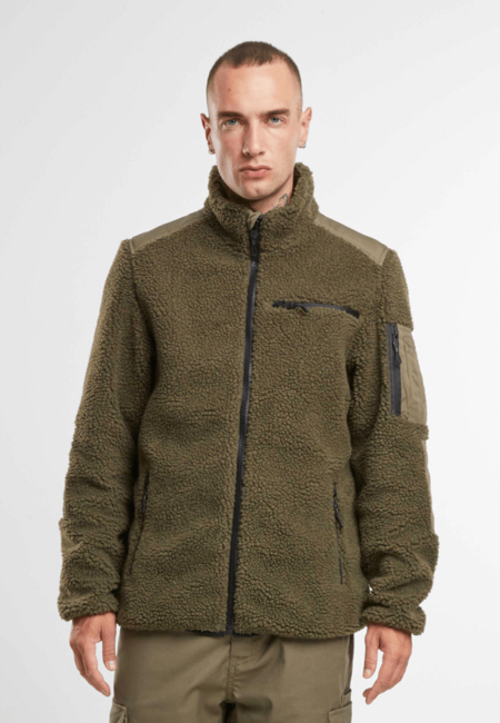 Brandit Ramble Μπουφάν Fleece ανδρικό Teddyfleece, λαδί