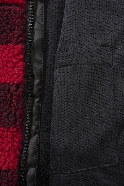 Brandit Teddyfleece Μπουφάν Παιδικό με Κουκούλα, Κόκκινο/Μαύρο