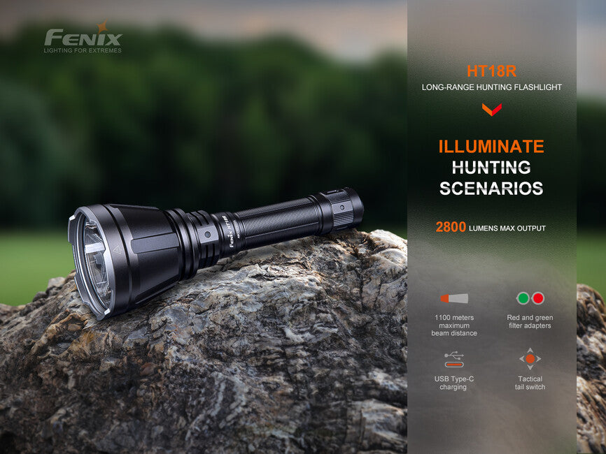 Fenix HT18R Σετ Φακού Κυνηγετικού με Καλωδιακό Διακόπτη AER-05 και Στήριγμα Όπλου ALG-18 Kit