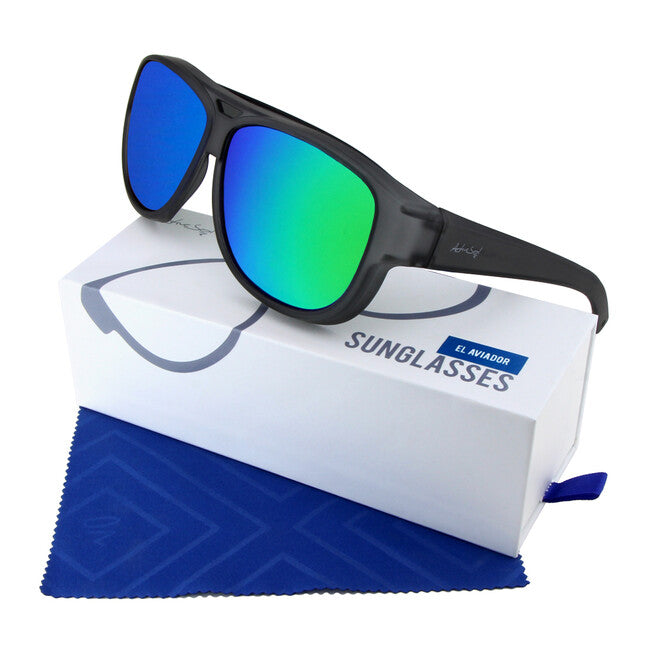 ActiveSol El Aviador Polarized Γυαλιά Ηλίου Fitover Παιδικά, Γκρι/Καθρεπτιζόμενα