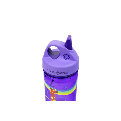 Nalgene Grip-n-Gulp Sustain Μπουκάλι Νερού Παιδικό 0,35 L με Καπάκι, Μωβ Μουσικό Καμηλοπάρδαλο