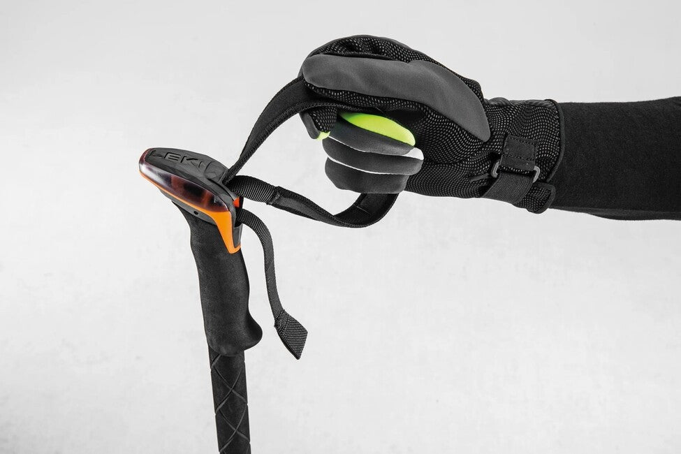 LEKI Sherpa FX Carbon Strong Ραβδοί Trekking, Πορτοκαλί-Denim Μπλε, 120 - 140 cm