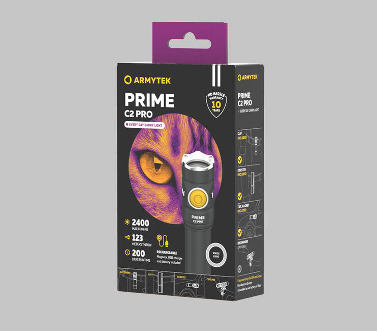 ArmyTek Prime C2 Pro LED Φακός Τσέπης Επαναφορτιζόμενος 2400 lm 68 g