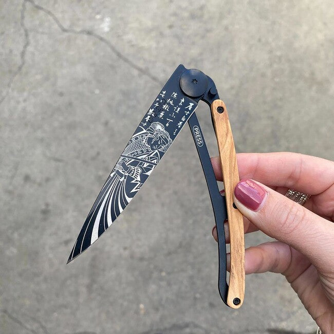 Deejo Tattoo Αναδιπλούμενο Μαχαίρι Black olive wood Samourair