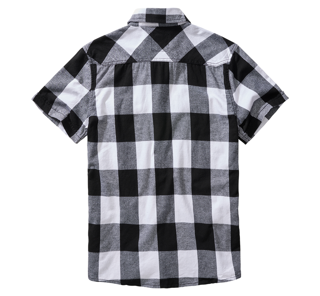 Brandit Check košeľa s krátkymi rukávmi, biela/čierna
