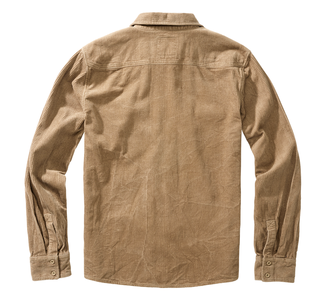 Brandit Corduroy Classic košeľa s dlhými rukávmi, camel