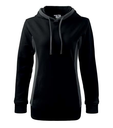 Malfini Kangaroo Φούτερ Γυναικείο 280g/m2, μαύρο-γκρι