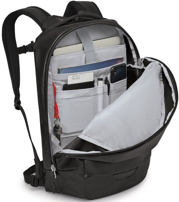 OSPREY Transporter Panel Loader σακίδιο πλάτης πόλης, μαύρο