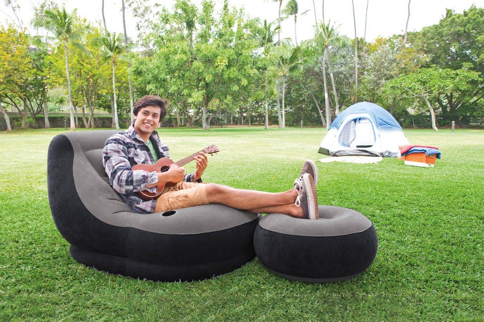 Intex Ultra Lounge άνετη φουσκωτή πολυθρόνα με υποπόδιο