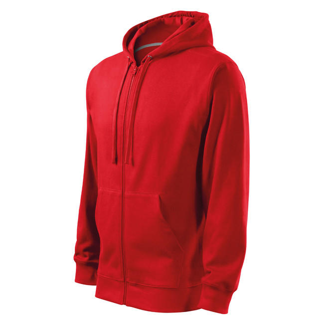 Malfini Trendy Zipper Φούτερ με Κουκούλα Ανδρικό 300g/m2, Κόκκινο