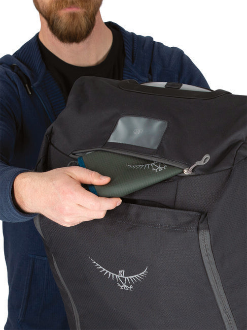 OSPREY DAYLITE WHLD DUFFEL τσάντα ταξιδίου με ρόδες 85, μαύρη