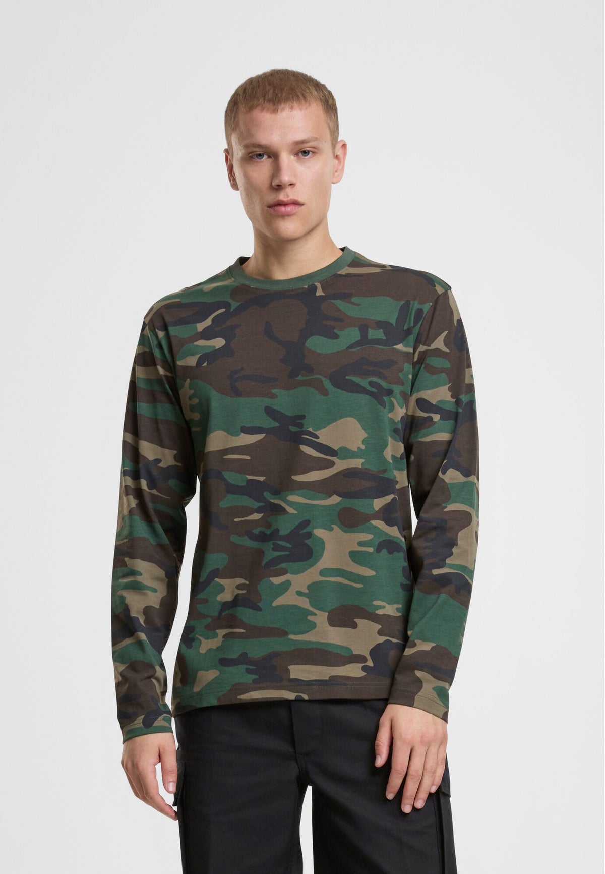 Brandit Premium tričko s dlhým rukávom, woodland