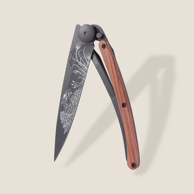 Deejo Tattoo Σουγιάς με Κλείσιμο, Black coral wood, Phoenix