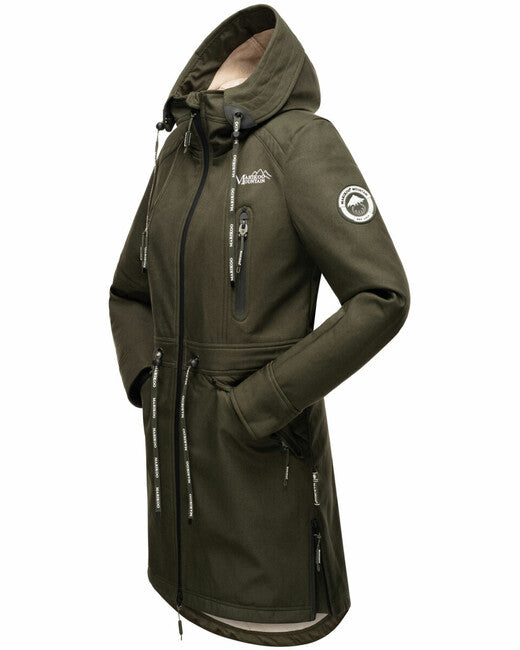 Marikoo Racquelle Μπουφάν Softshell Γυναικείο με Κουκούλα, Λαδί