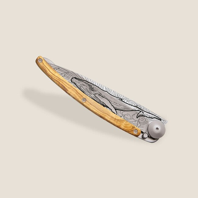 Deejo Tattoo Αναδιπλούμενο Μαχαίρι Wood Whale