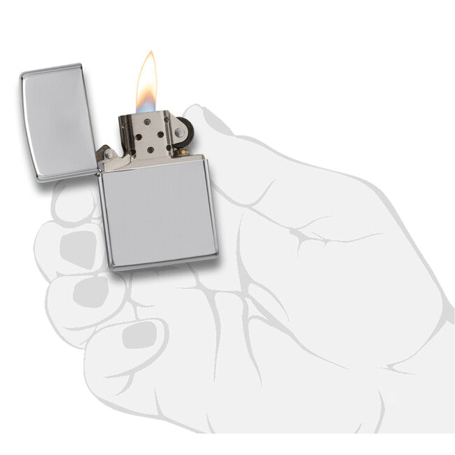 Zippo Αναπτήρας Βενζίνης, Υψηλό Γυαλιστό Χρώμιο