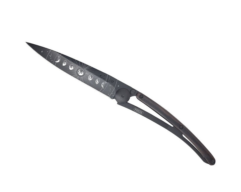 Deejo Tattoo Πτυσσόμενο Μαχαίρι Black ebony wood, Moon Phase