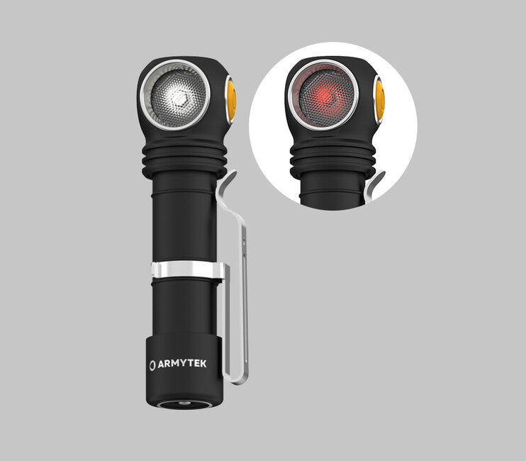 ArmyTek Wizard C2 WR κεφαλόφωτο LED με μαγνητικό στήριγμα τροφοδοσία από συσσωρευτή 1100 lm 3 h 65 g, Λευκό & Κόκκινο