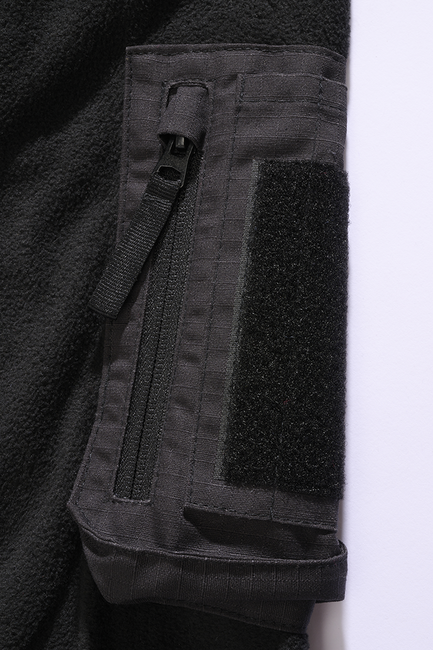 Brandit Ripstop Fleece Φούτερ με Φερμουάρ, μαύρο