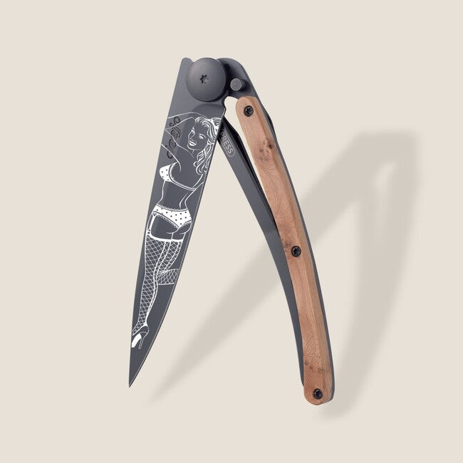 Deejo Tattoo Μαχαίρι Με Κλείσιμο Black juniper wood Pin up