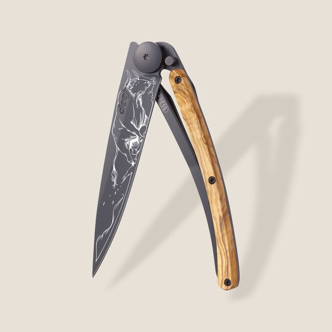 Deejo Tattoo Αναδιπλούμενο Μαχαίρι Black Olive Wood Taurus
