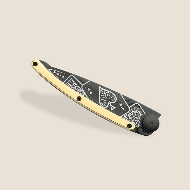 Deejo GOLD Tattoo Αναδιπλούμενο Μαχαίρι 23kt Yellow, Good Luck