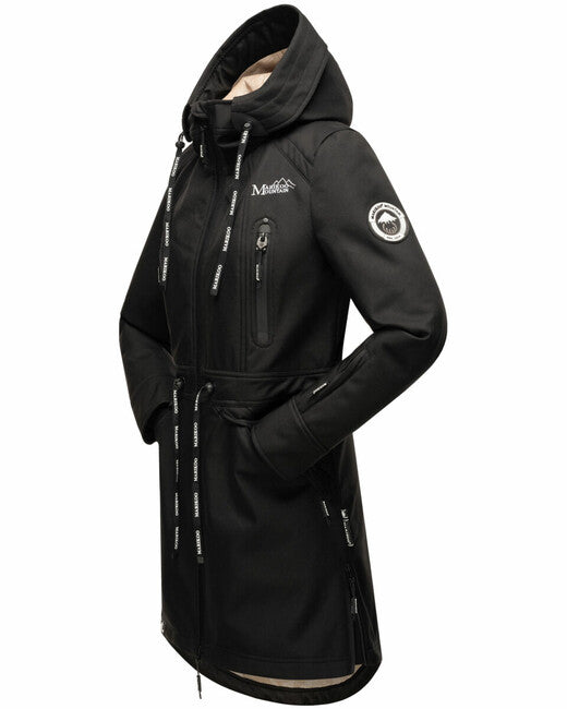 Marikoo Racquelle Μπουφάν Softshell Γυναικείο με Κουκούλα, Μαύρο
