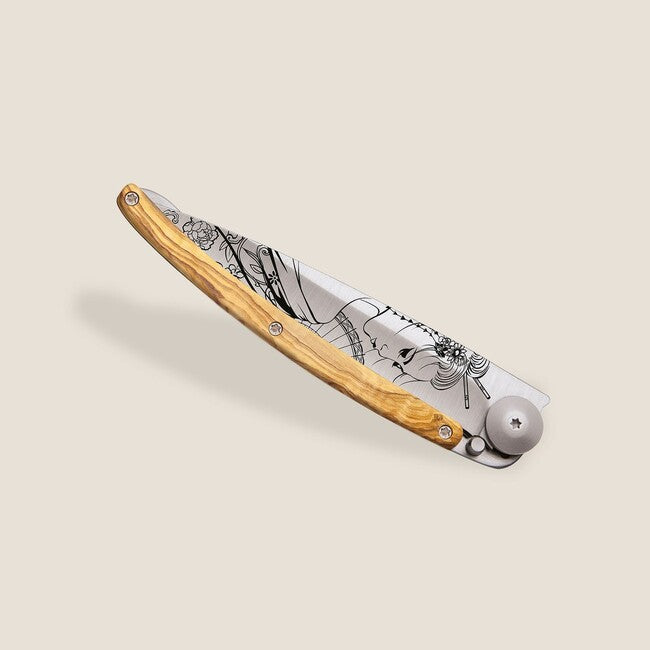 Deejo Tattoo Αναδιπλούμενο Μαχαίρι wood Geisha