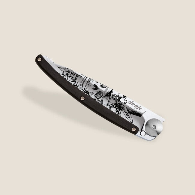Deejo Tattoo Mirror Μαχαίρι Καταθλιπτικό Ebony Wood Dandy Skull