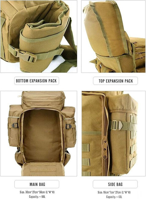 DRAGOWA Tactical Zenith 70 σακίδιο πλάτης τακτικό, coyote