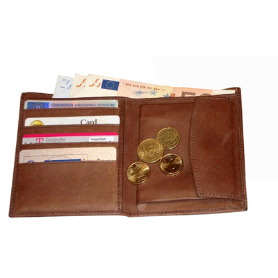 Leathersafe καφέ πορτοφόλι