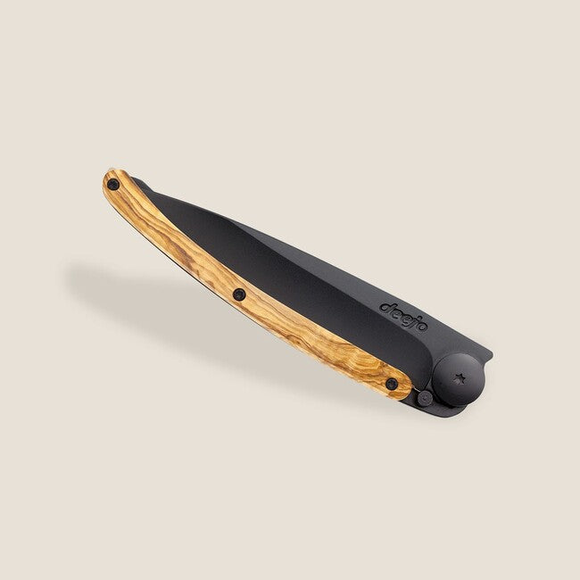 Deejo Αναδιπλούμενο Μαχαίρι, olive wood black