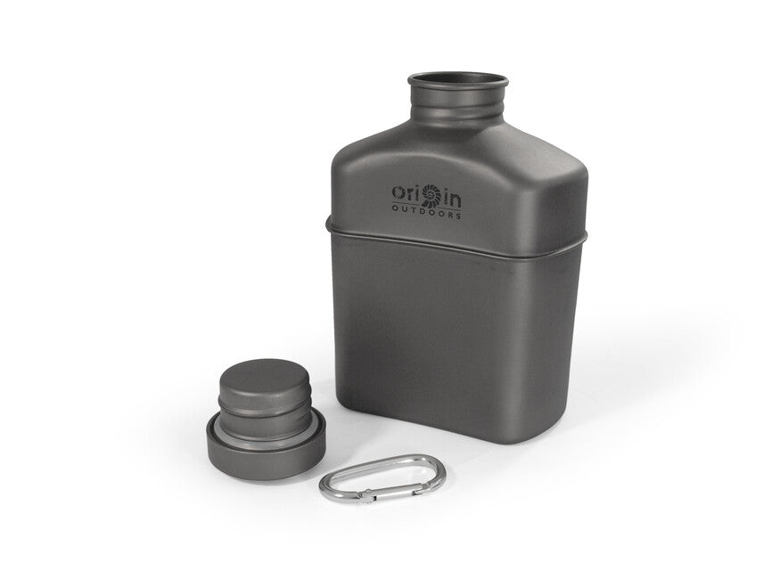 Origin Outdoors Τιτάνια Κανάτα με Καραμπίνα και Θήκη Μεταφοράς 1 L Canteen