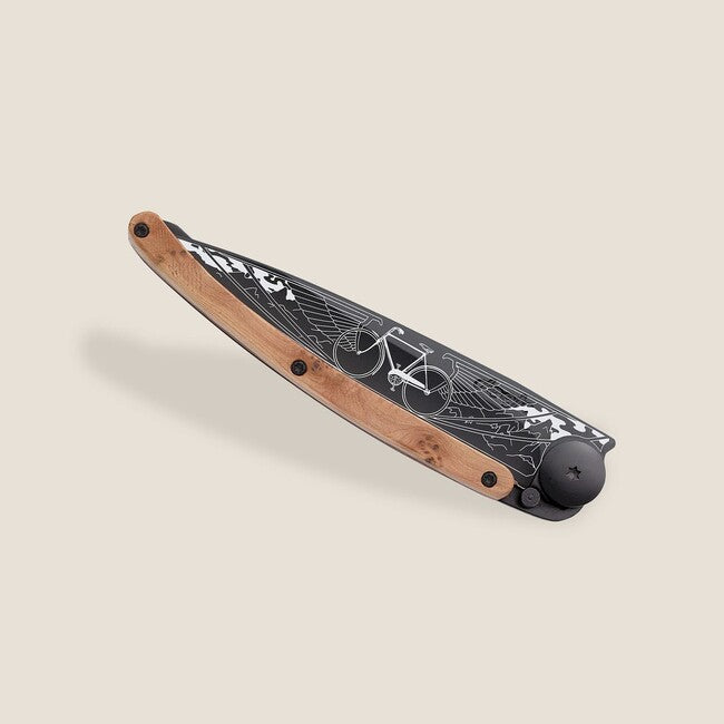 Deejo Bicycle Αναδιπλούμενο Μαχαίρι Black tattoo juniper wood