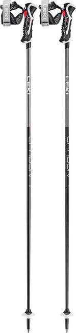 LEKI Carbon 14 3D Μπαστούνια Σκι Κατάβασης, Μαύρο/Σκούρο Ανθρακί/Ανοιχτό Κόκκινο