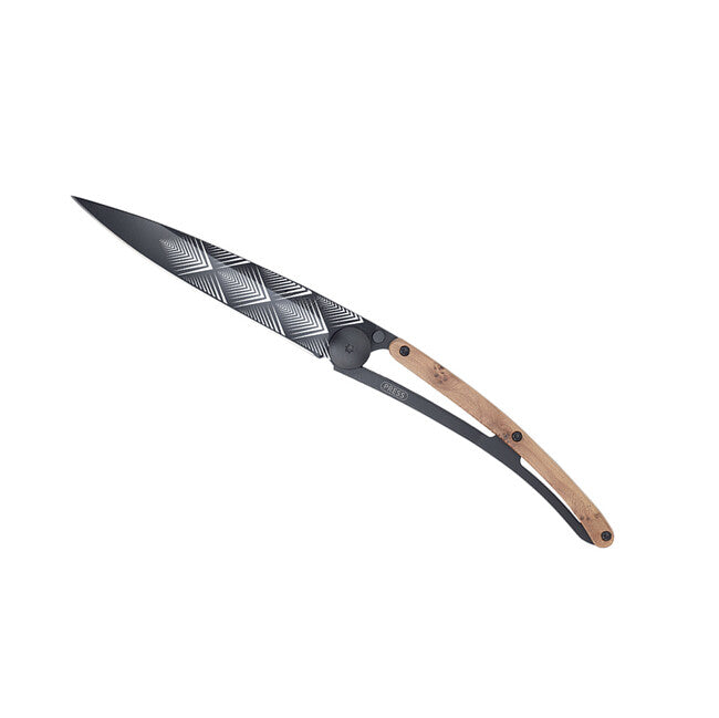Deejo Black tattoo Μαχαίρι με Κλείσιμο Juniper Wood Art Déco