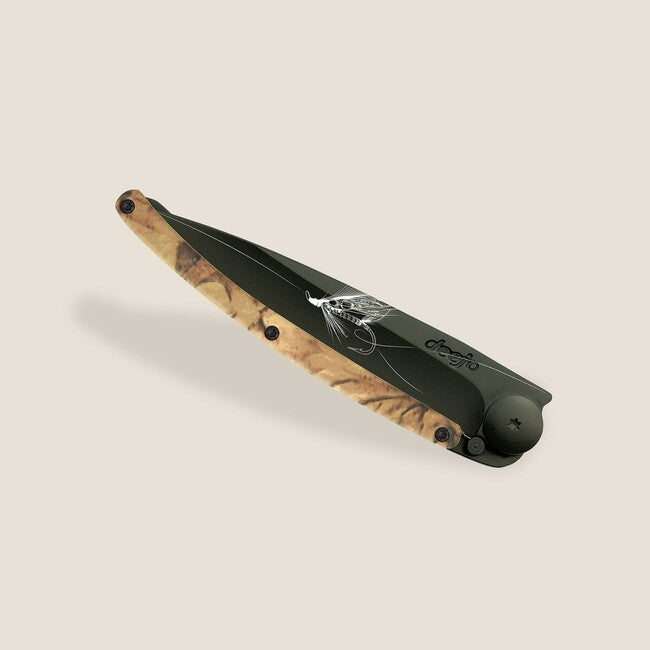 Deejo Tattoo Μαχαίρι Αναδιπλούμενο Black Brown Camo Silver Wilkinson