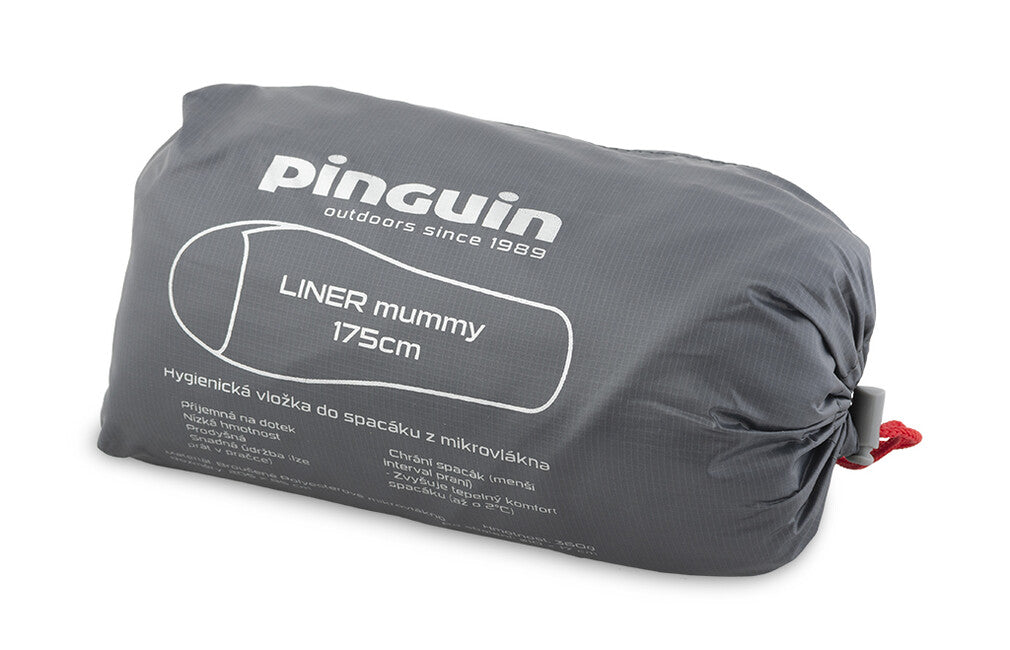 Pinguin Liner Mummy υγιεινική θήκη ύπνου σε σχήμα μούμιας, γκρι, 195cm