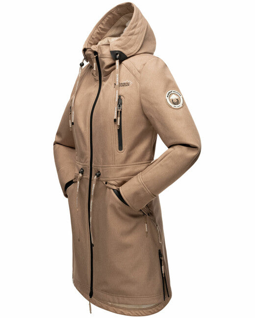 Marikoo Racquelle Μπουφάν Softshell Γυναικείο με Κουκούλα, Taupe Grey