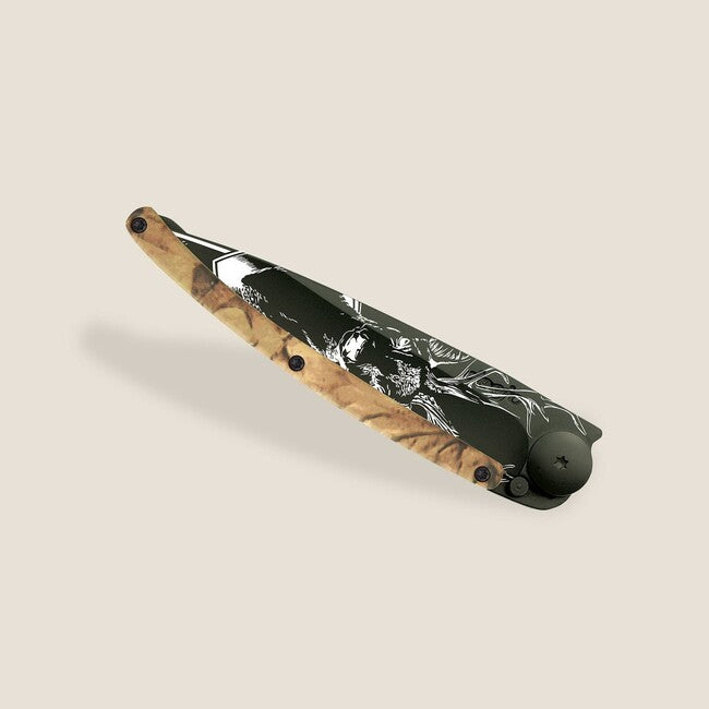 Deejo Tattoo Μαχαίρι Που Κλείνει, Μαύρο Καφέ Camo Deer