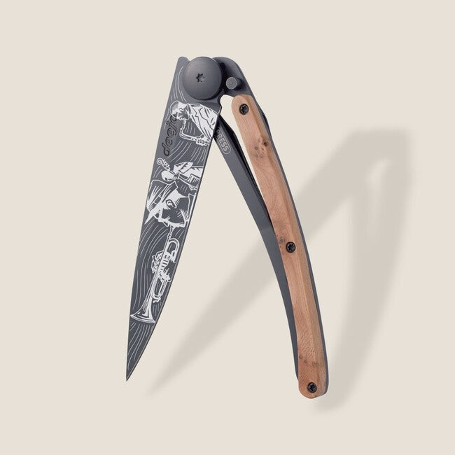 Deejo Tattoo Μαχαίρι Jazz με Κλείσιμο, Μαύρο juniper wood