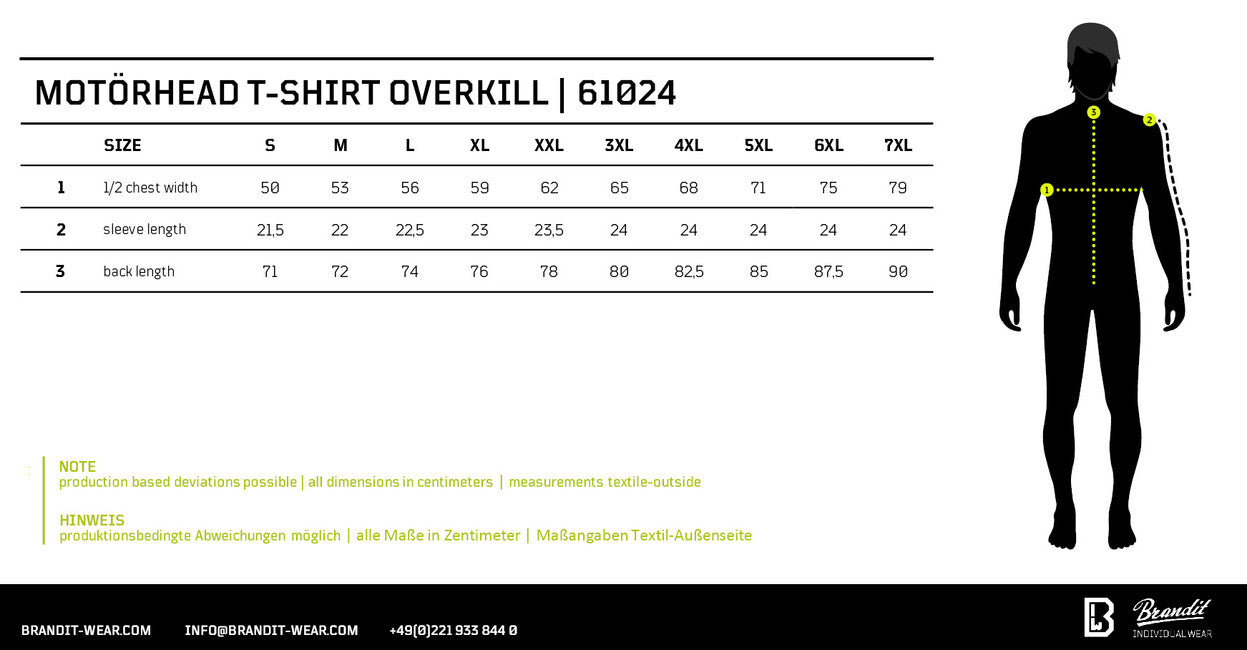 Brandit Motörhead Μπλουζάκι Overkill, Μαύρο