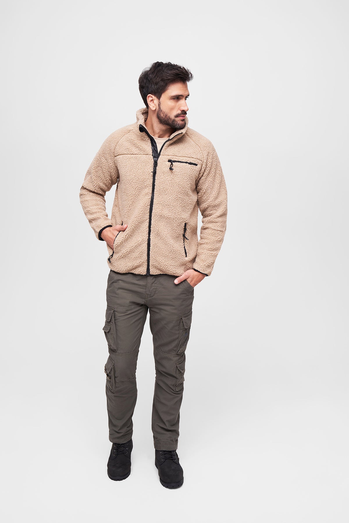 Brandit Teddyfleece flisová bunda, Khaki