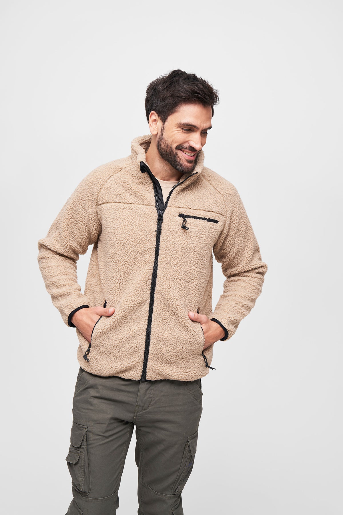 Brandit Teddyfleece flisová bunda, Khaki