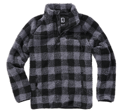 Brandit Teddyfleece Troyer Fleece Μπουφάν, μαύρο/γκρι