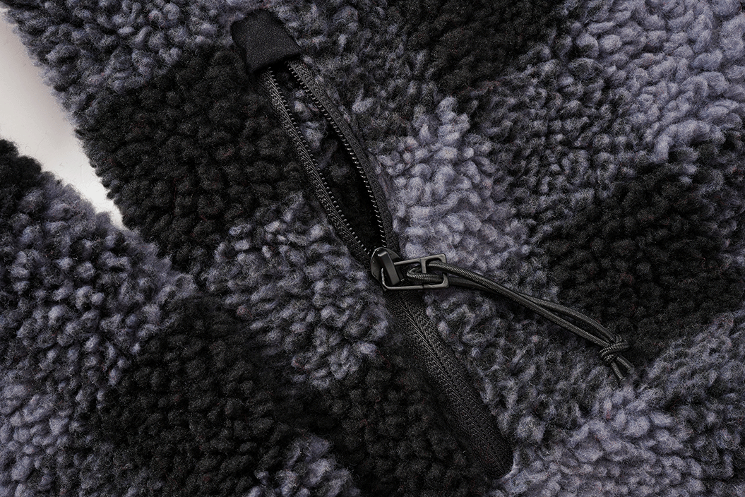 Brandit Teddyfleece Troyer bunda flísová, čierna/sivá