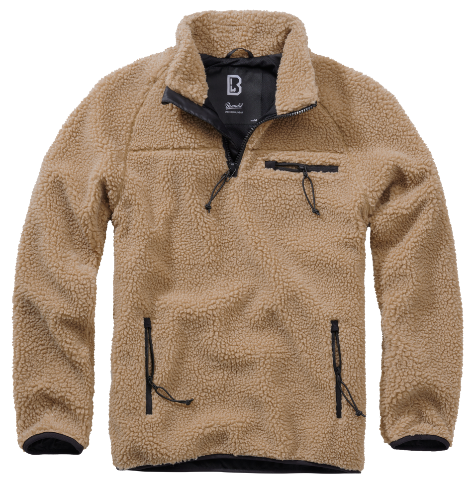 Brandit Teddyfleece Troyer bunda flísová, camel