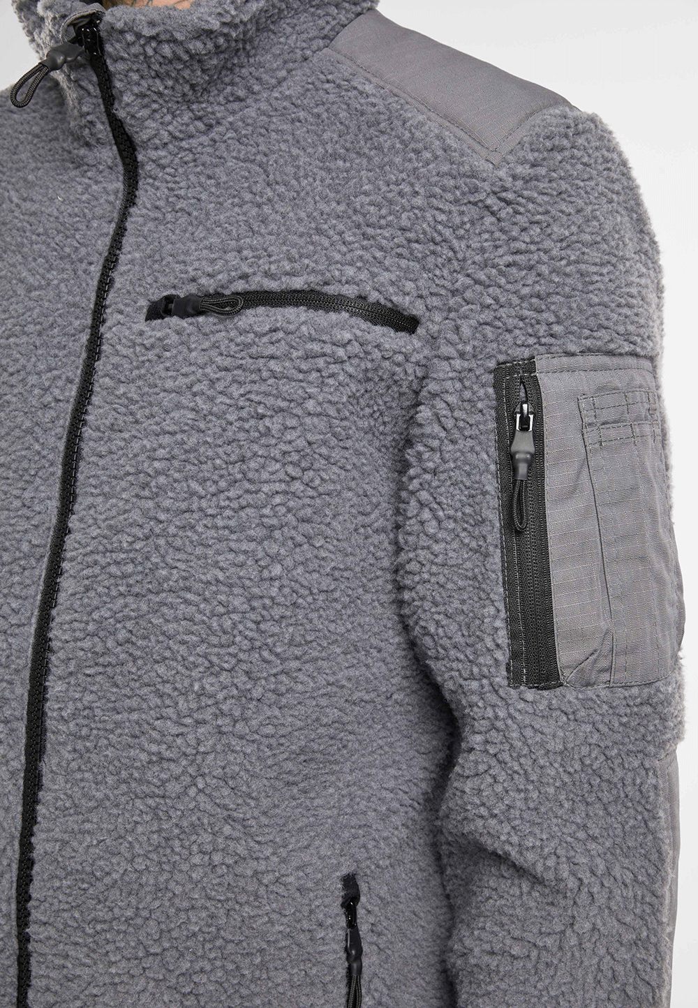 Brandit Ramble pánska bunda flísová Teddyfleece, antracitová