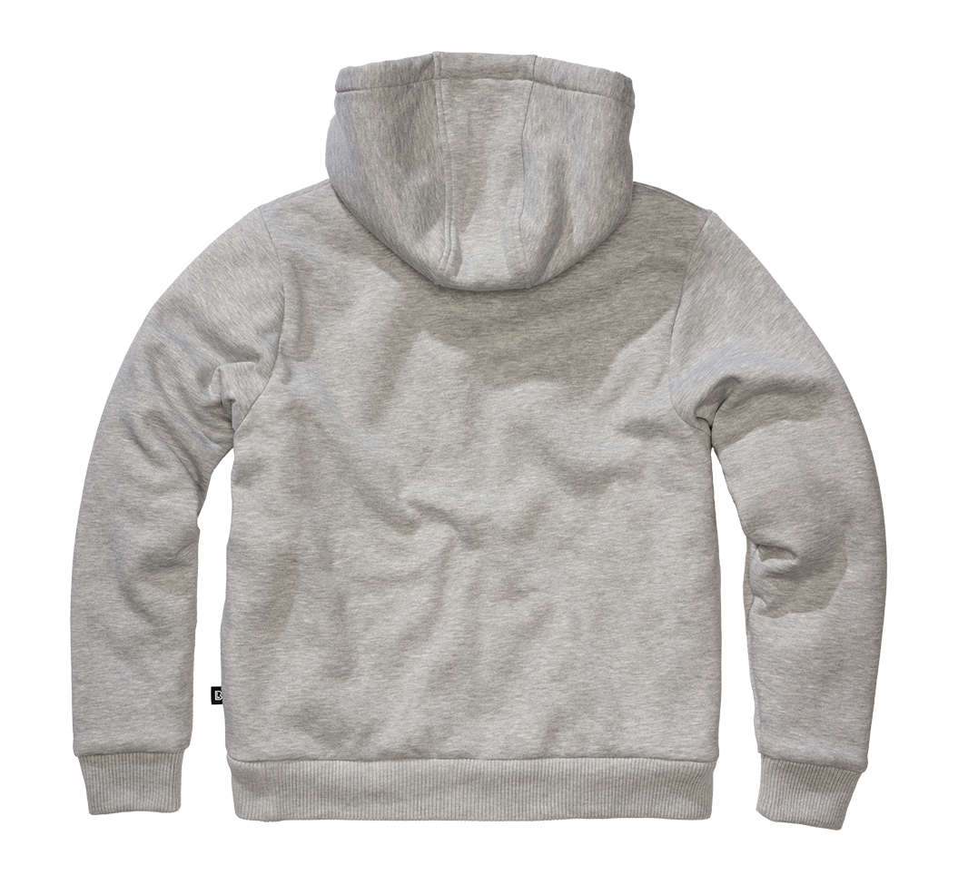 Brandit Sweatjacket pánska mikina s teplou podšívkou Teddylining, sivá melange