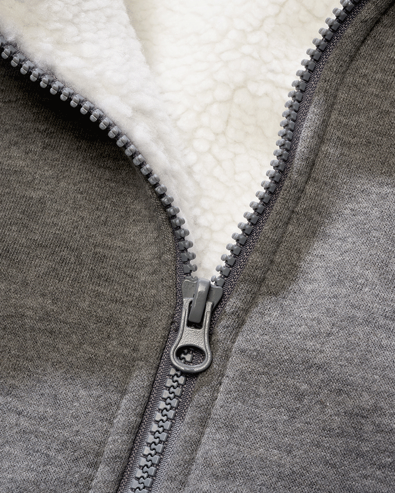 Brandit Sweatjacket pánska mikina s teplou podšívkou Teddylining, tmavá sivá melange